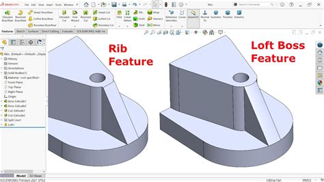 solidworks rib on curved surface